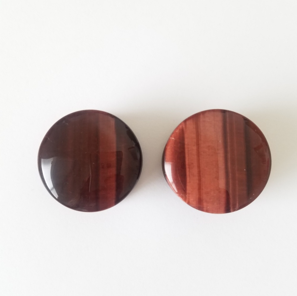 1" Red Tiger Eye Plugs